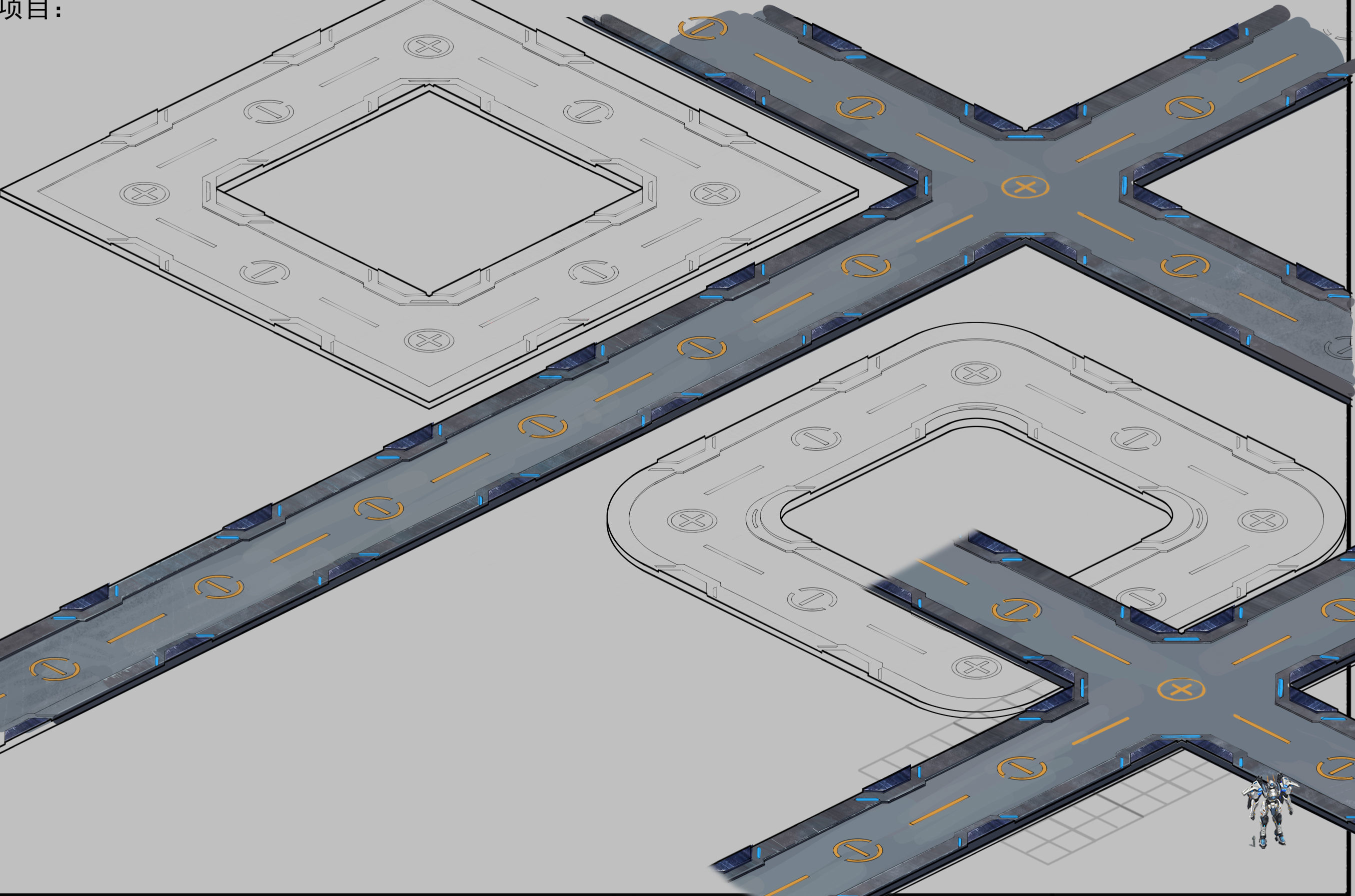 City State Building - Scene Pavement 03 3D model_3