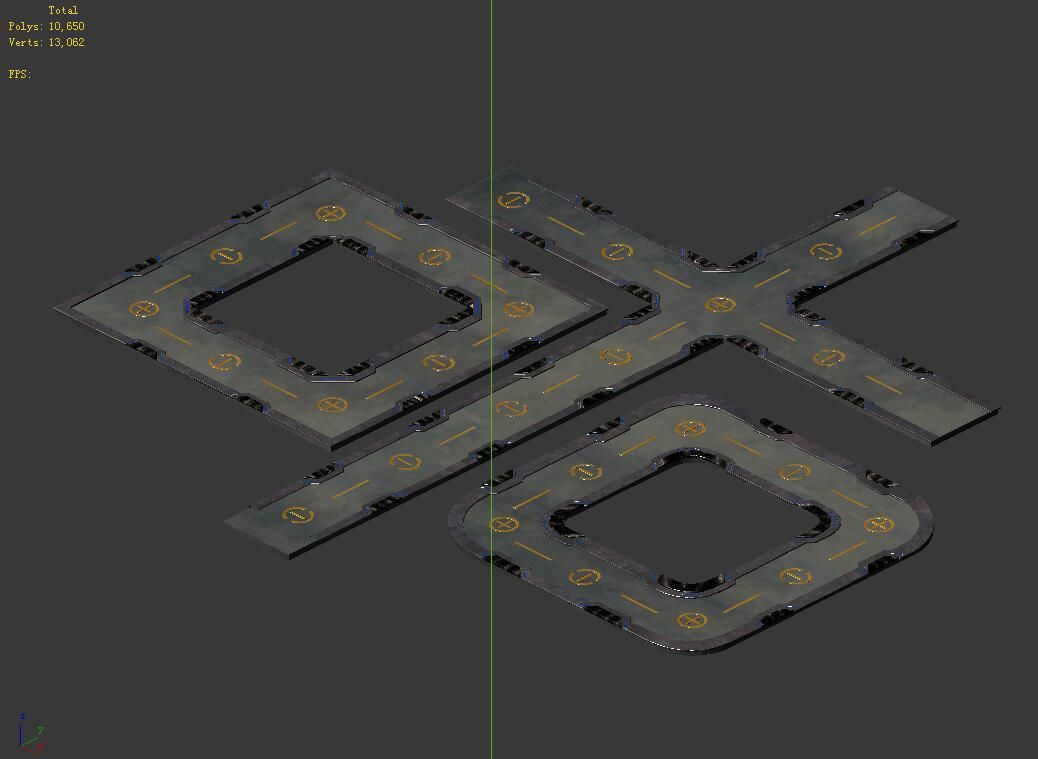 City State Building - Scene Pavement 03 3D model_2