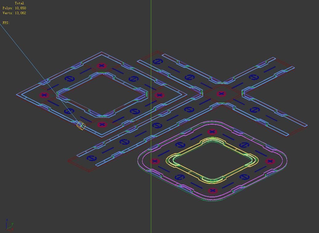 City State Building - Scene Pavement 03 3D model_1