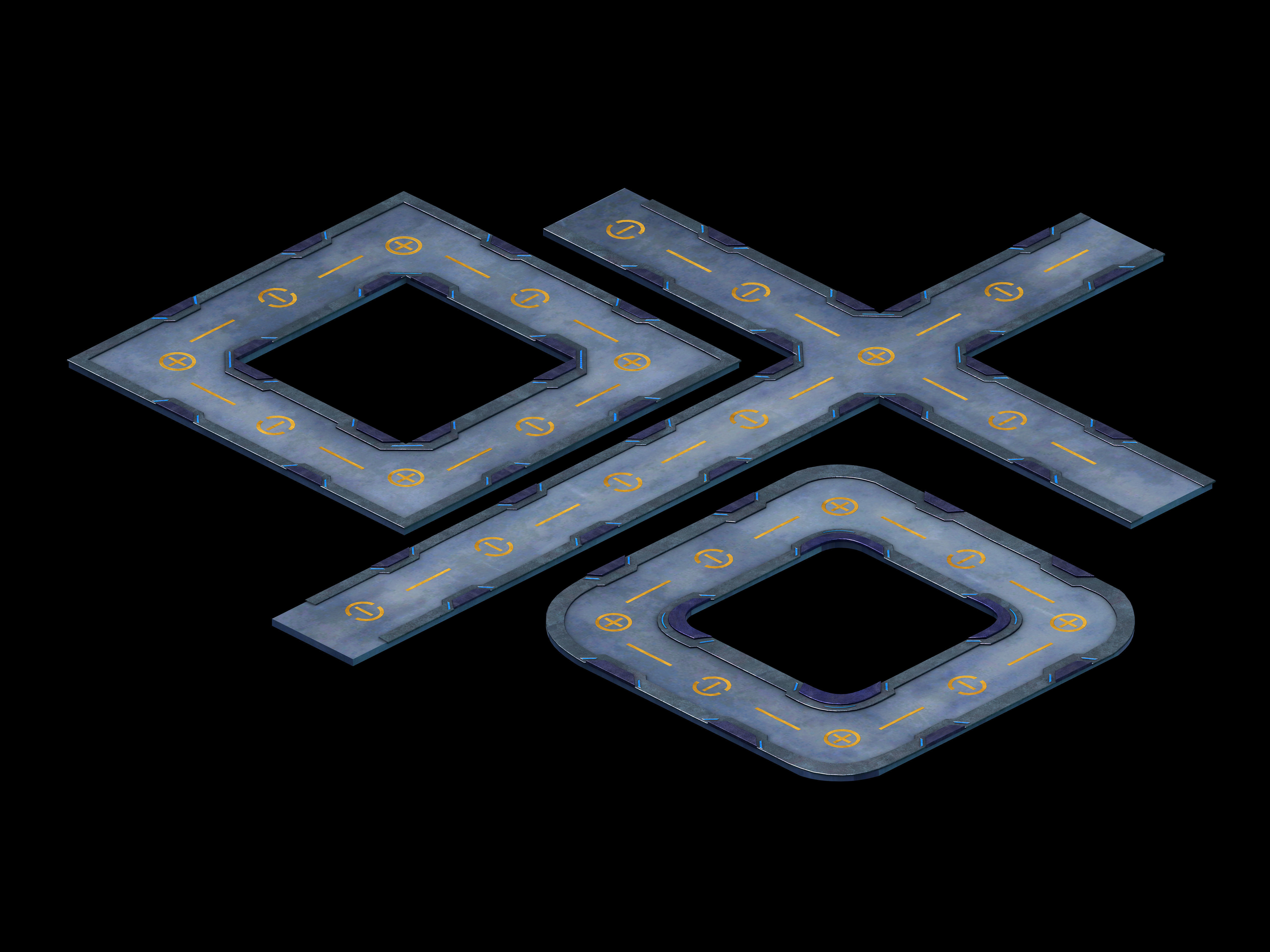 City State Building - Scene Pavement 03 3D model_4