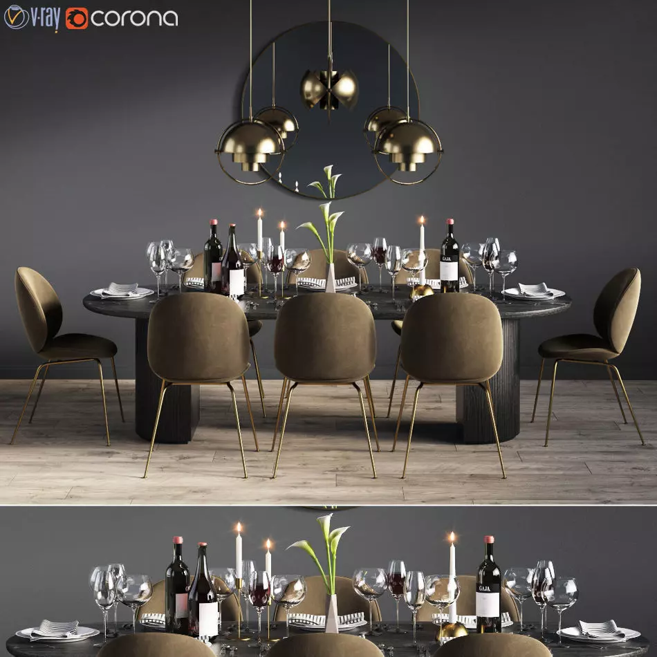 Dinning Set 08 3D model_0