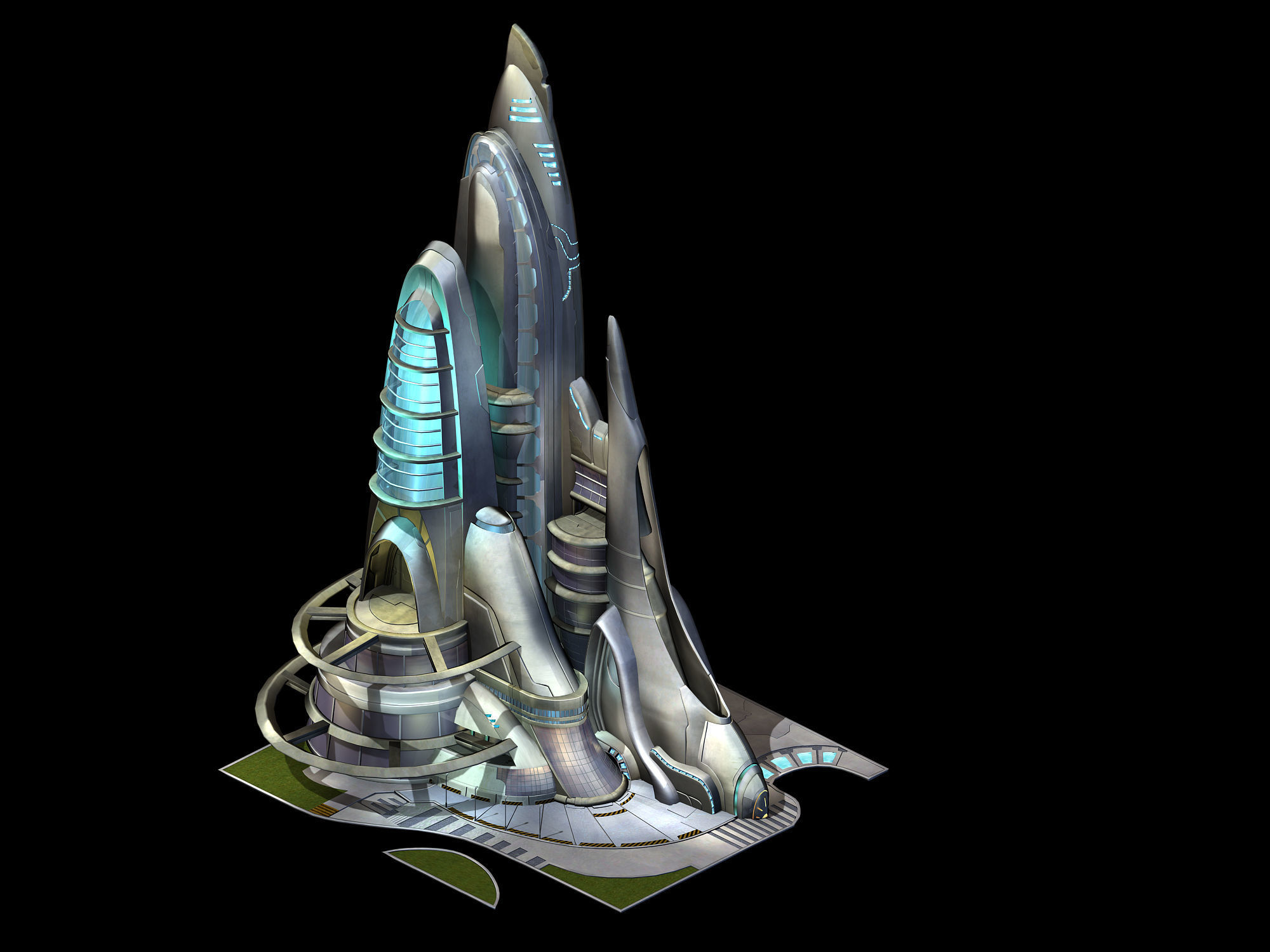 City State Building - Fleet Robot Factory 05 3D model_4