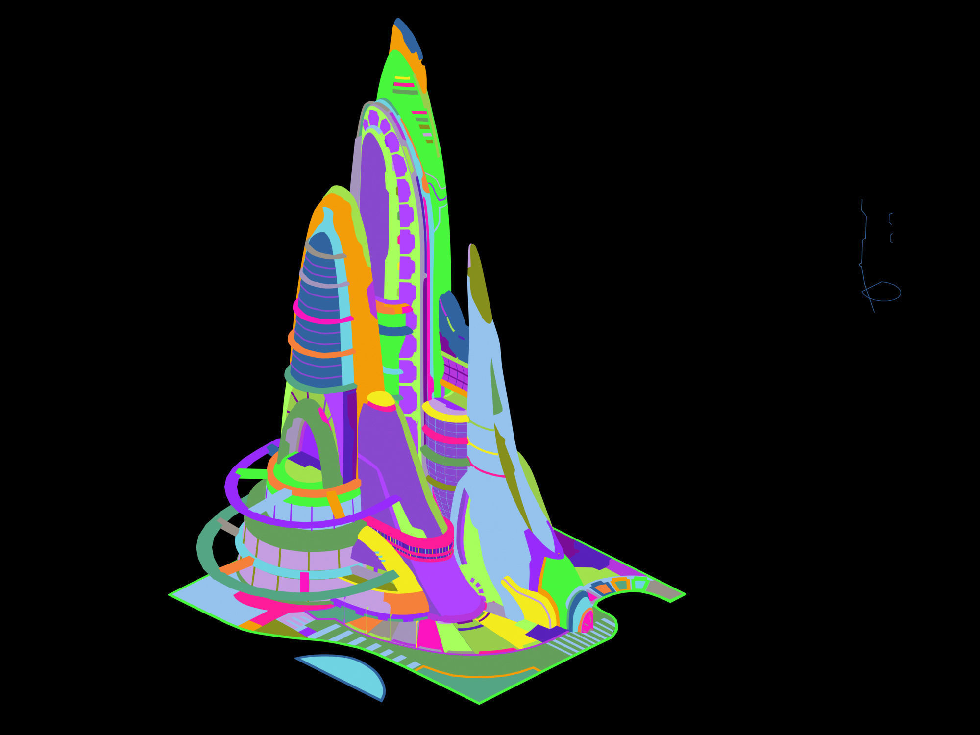 City State Building - Fleet Robot Factory 05 3D model_3