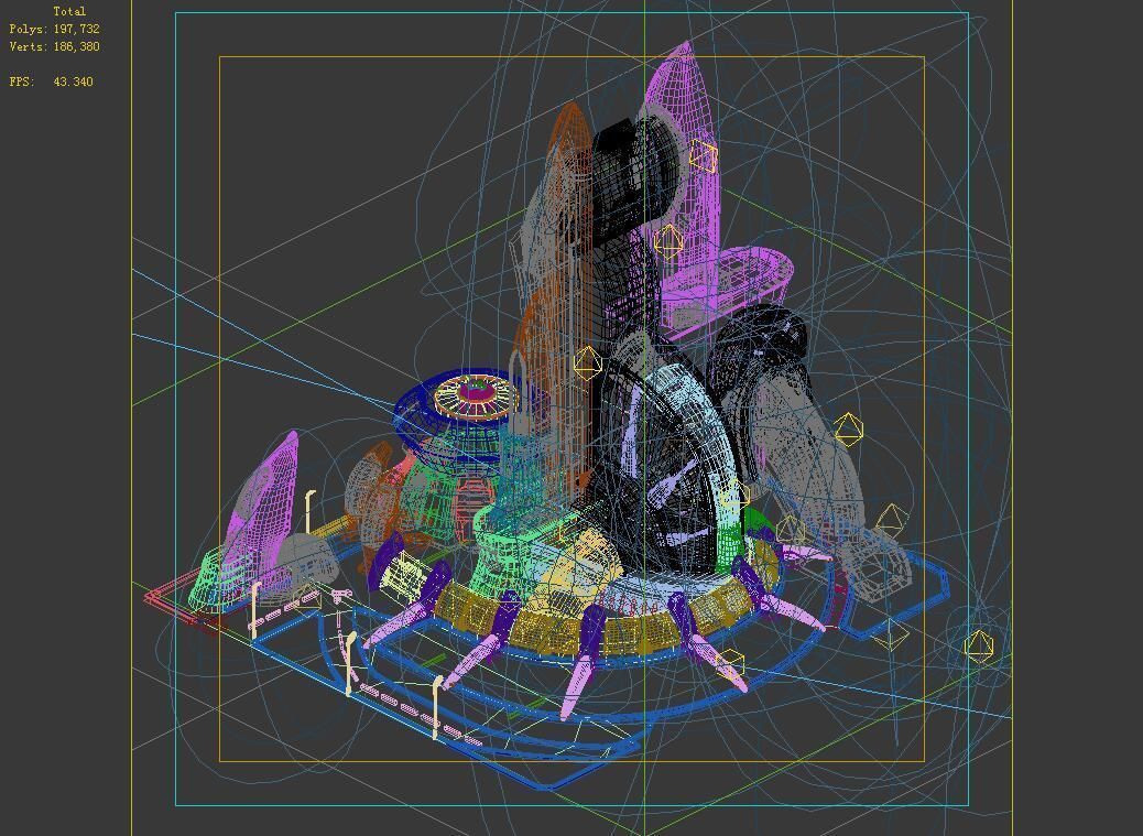 City State Fleet - Landlord Building Fine Line Drawing 07 3D model_1
