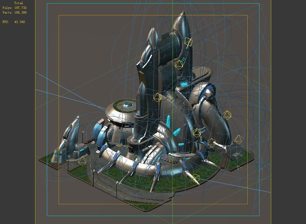 City State Fleet - Landlord Building Fine Line Drawing 07 3D model_2