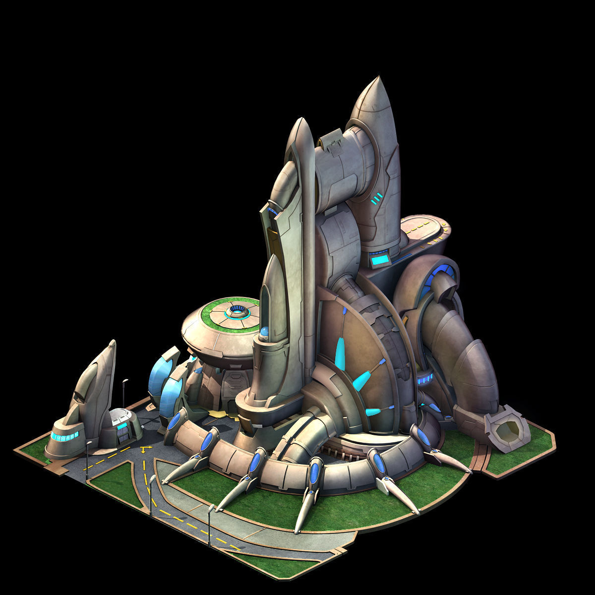 City State Fleet - Landlord Building Fine Line Drawing 07 3D model_3