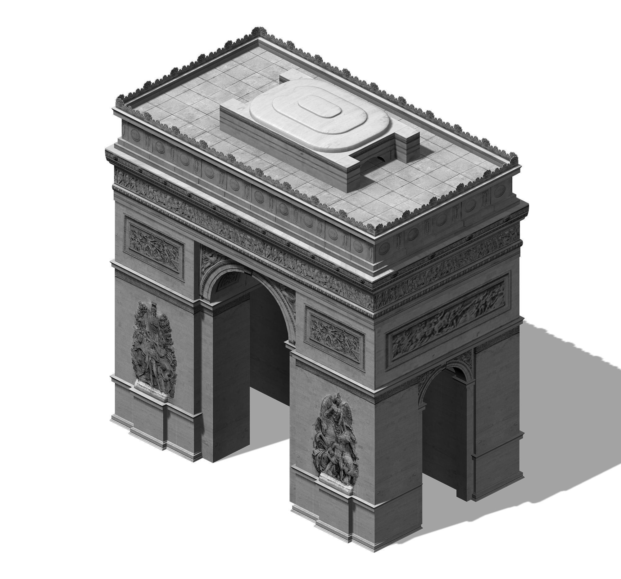 City Building - Arc de Triomphe 3D model_4