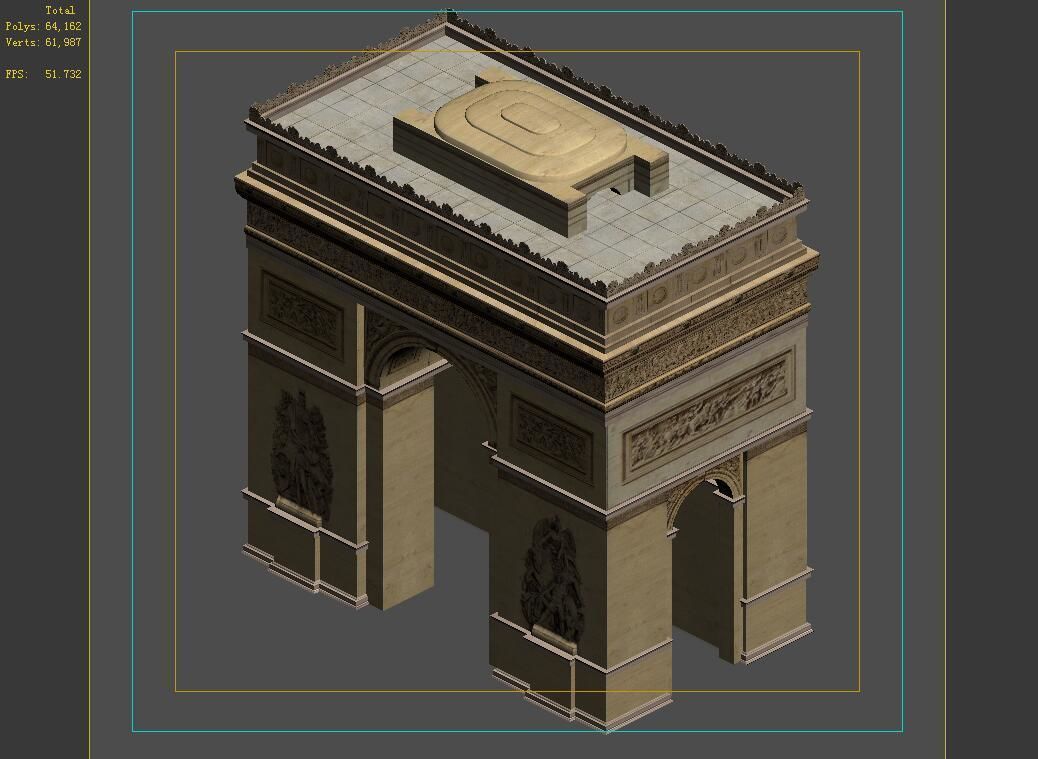 City Building - Arc de Triomphe 3D model_1