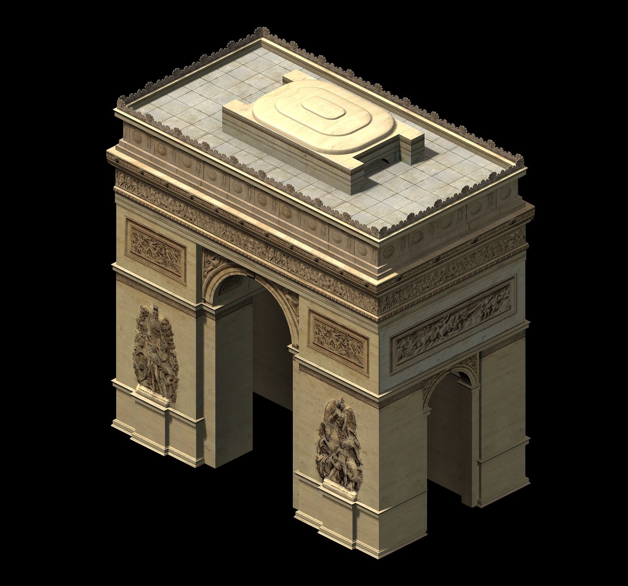 City Building - Arc de Triomphe 3D model_3
