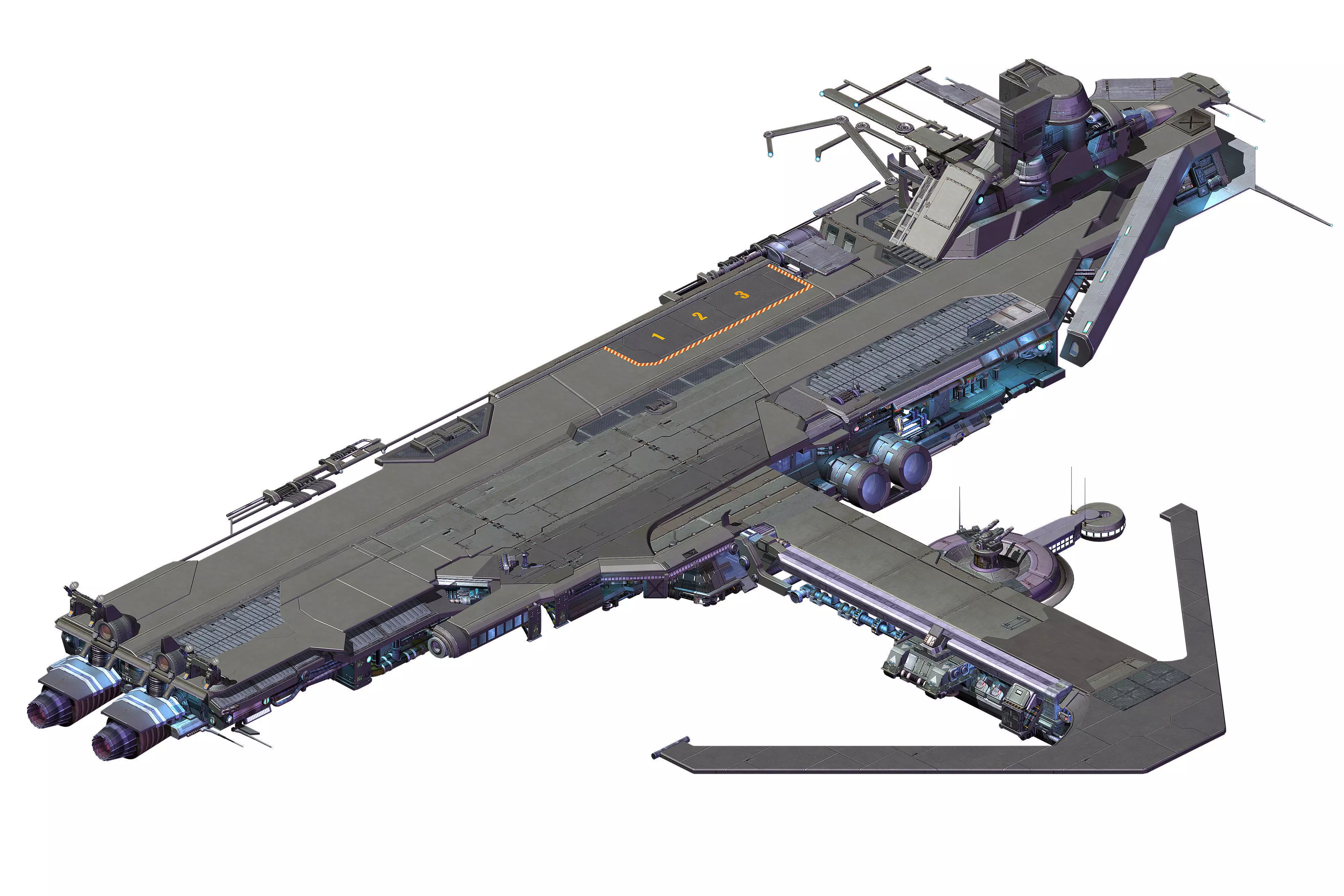 Spaceship - Catapult 01 3D model_0