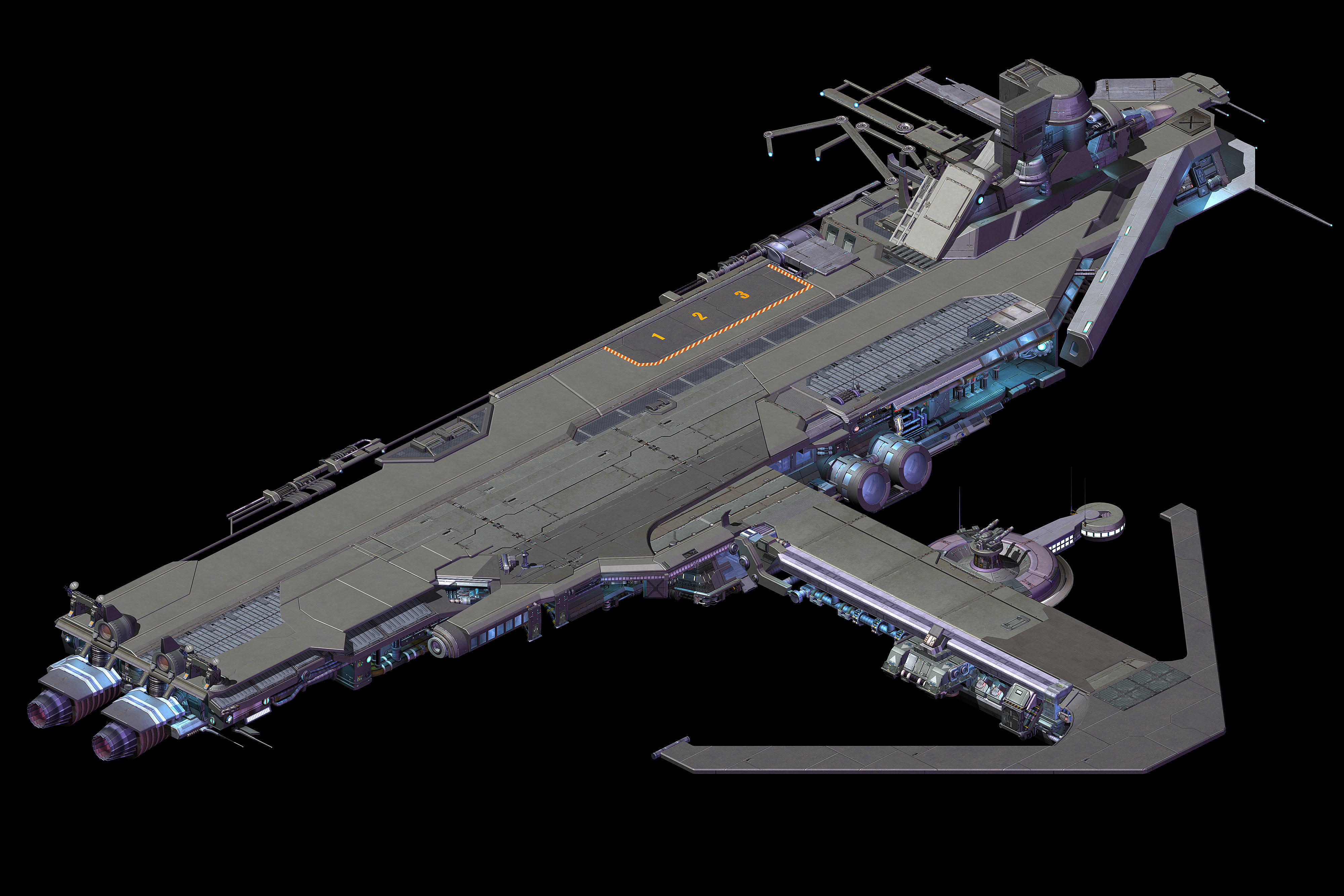 Spaceship - Catapult 01 3D model_4