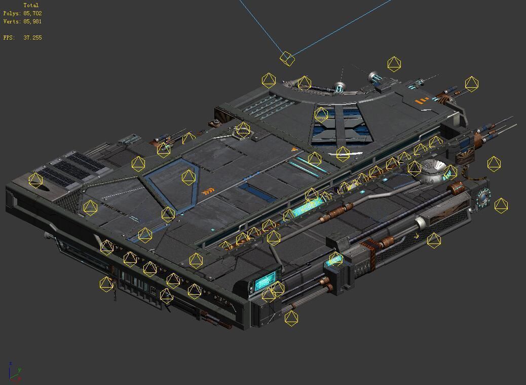 Spaceship - indoor - floor 3D model_1