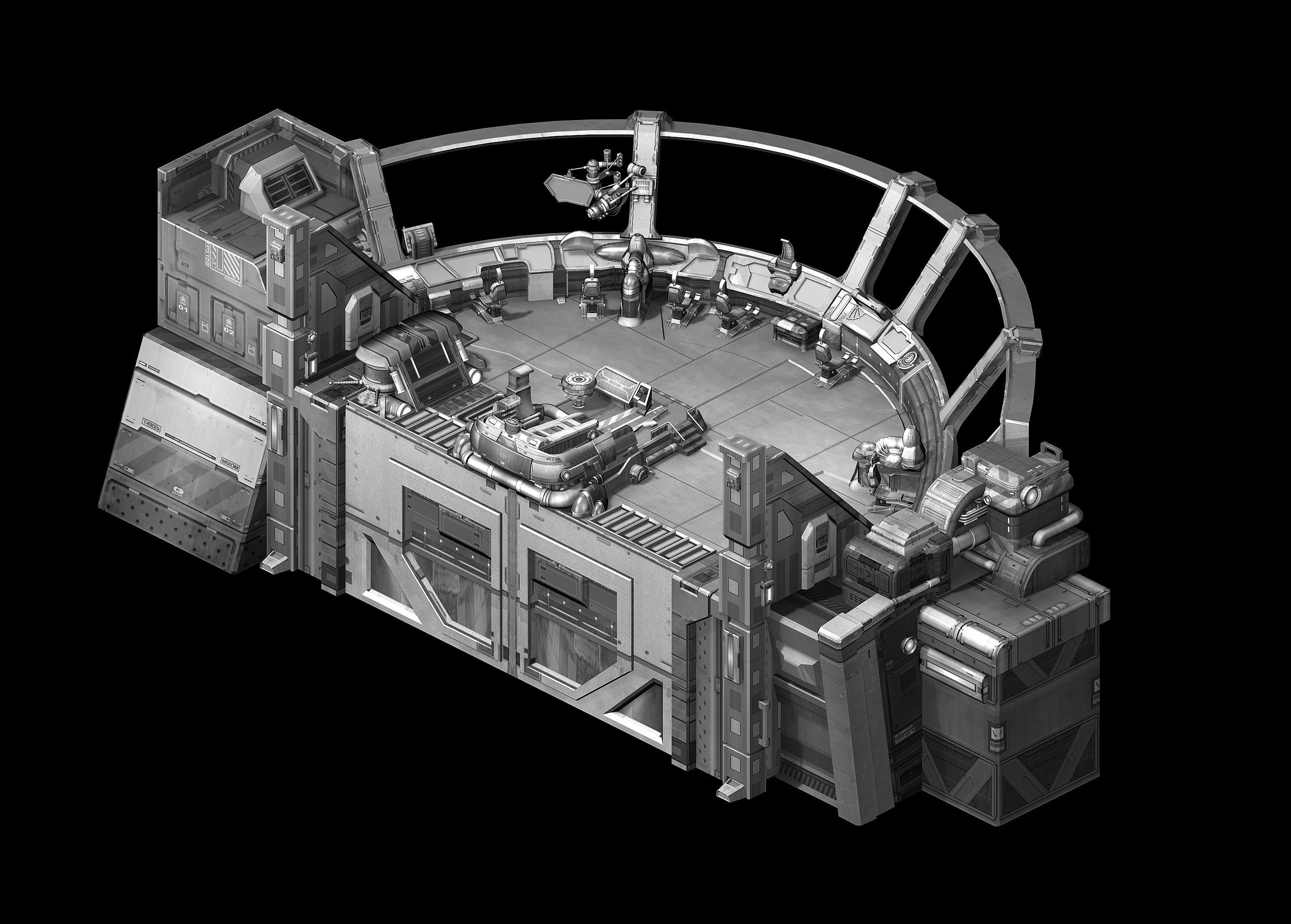 Spaceship - indoor - console 3D model_4