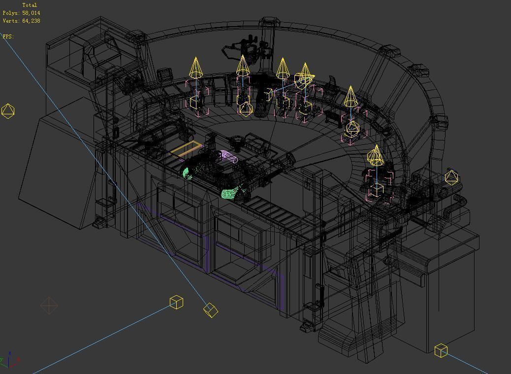 Spaceship - indoor - console 3D model_2