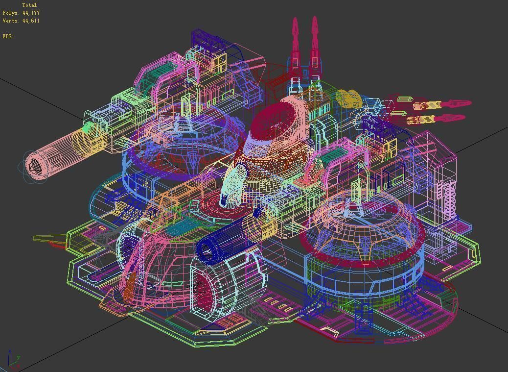 Spaceship - guardian turret 02 3D model_1