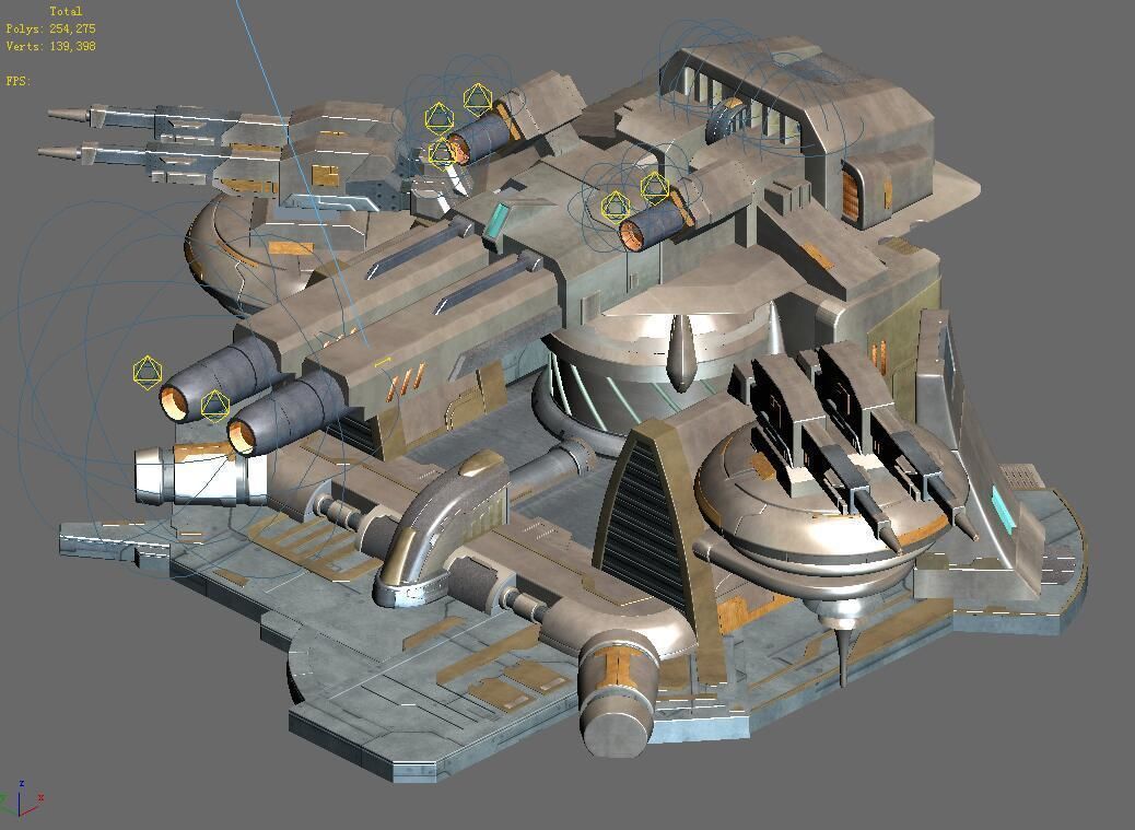 Spaceship - guardian turret 03 3D model_2