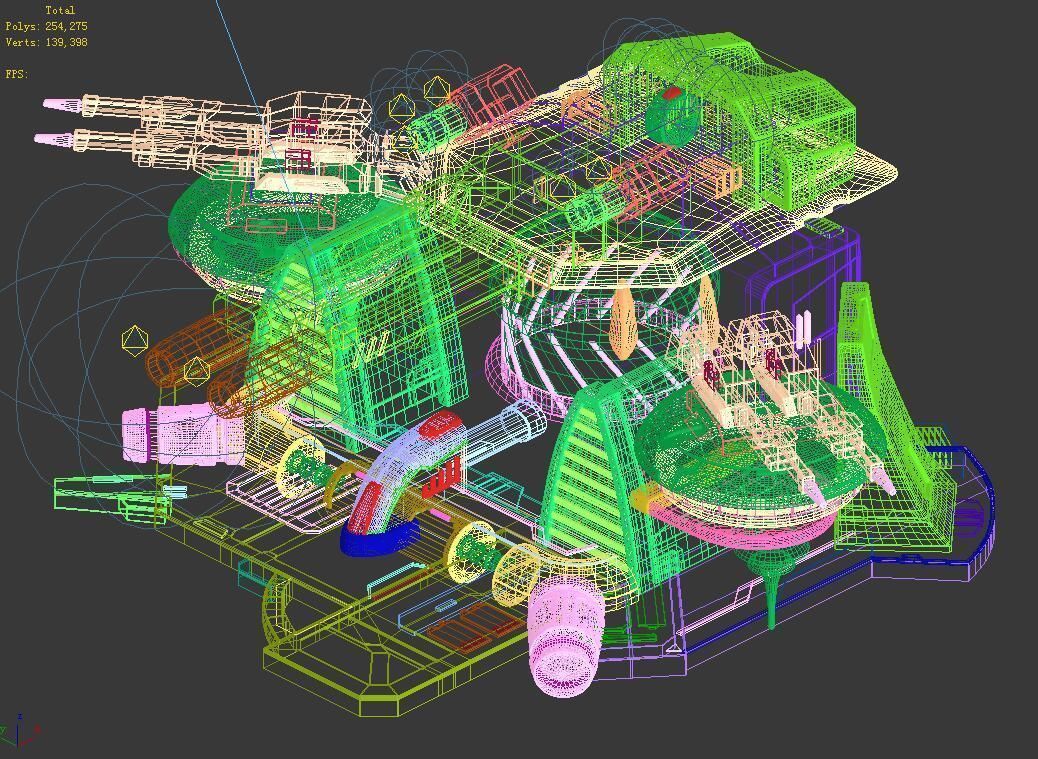 Spaceship - guardian turret 03 3D model_1