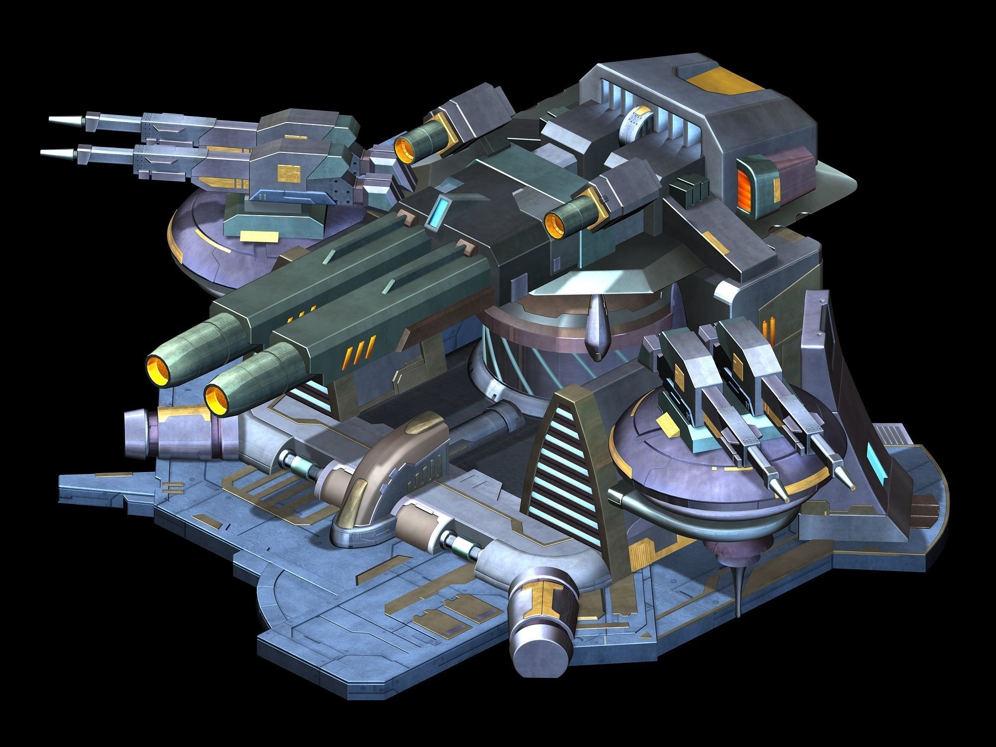 Spaceship - guardian turret 03 3D model_4