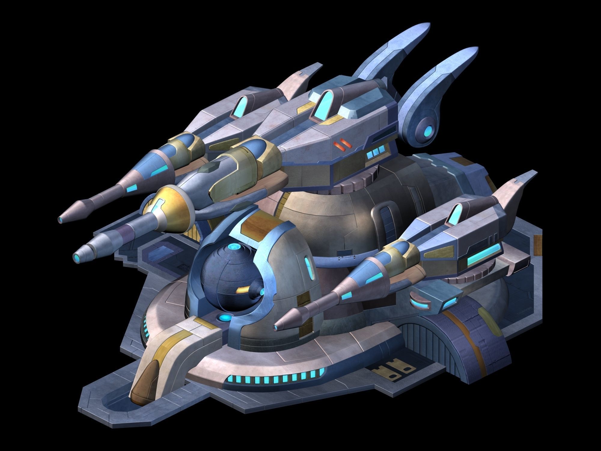 Spaceship - guardian turret 04 3D model_3