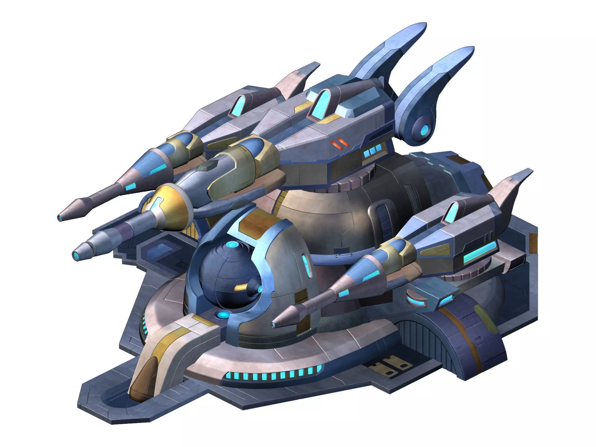 Spaceship - guardian turret 04 3D model_0