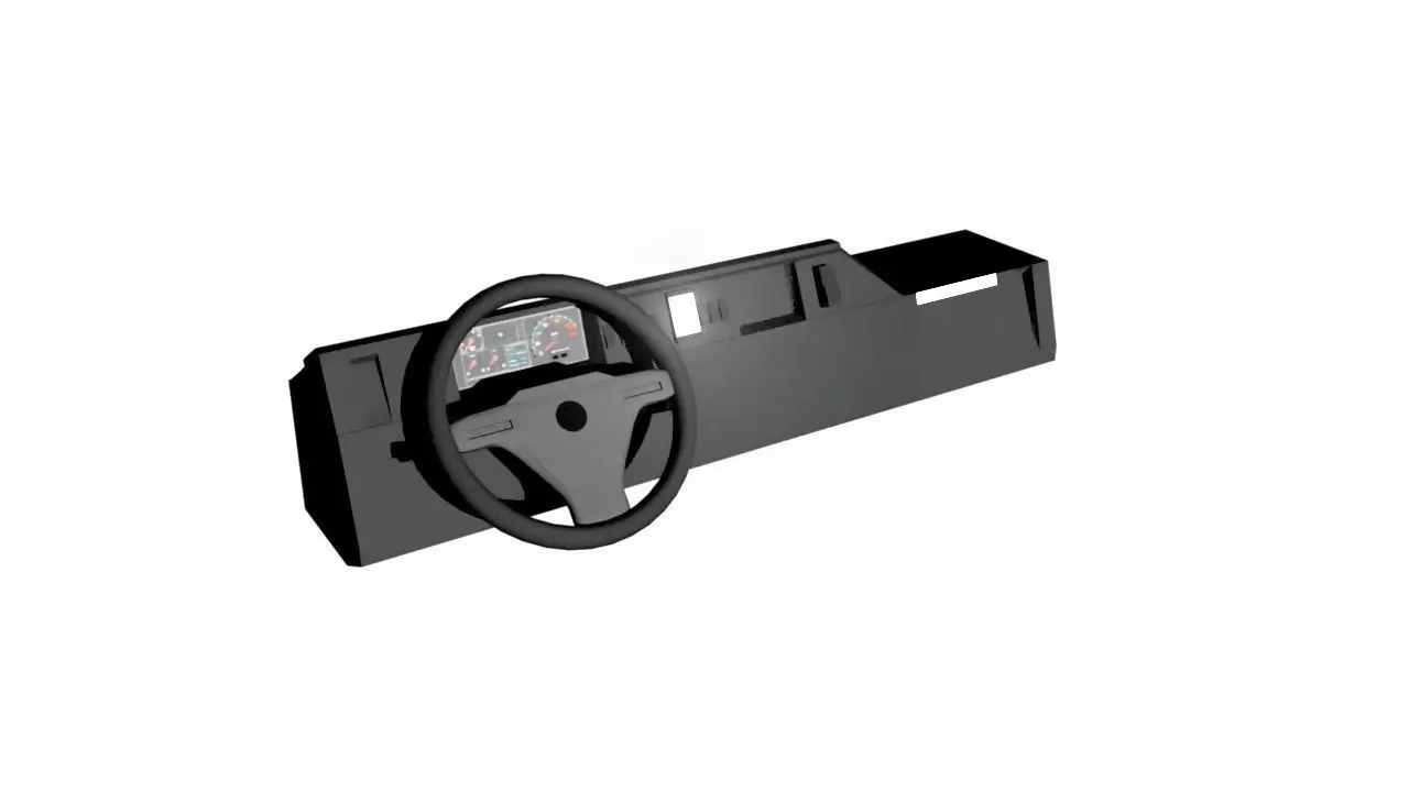 Steering Wheel and Dashboard Free low-poly 3D model