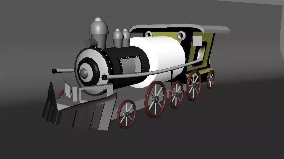 train steam locomotive Free low-poly 3D model