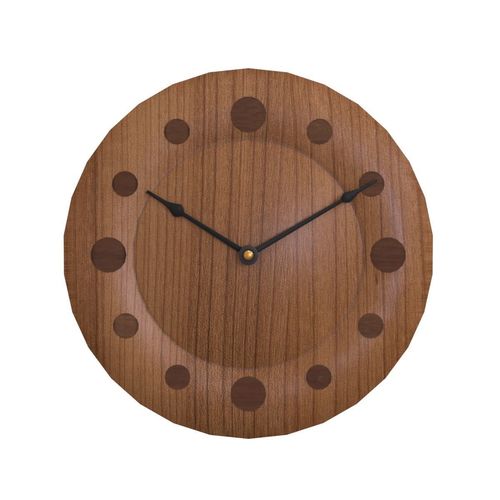 low poly wood clock 3D model