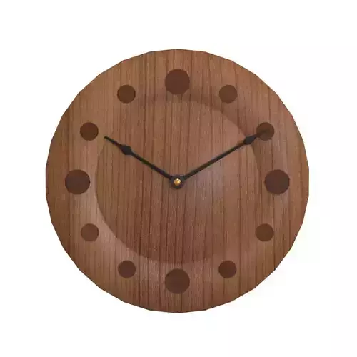 low poly wood clock