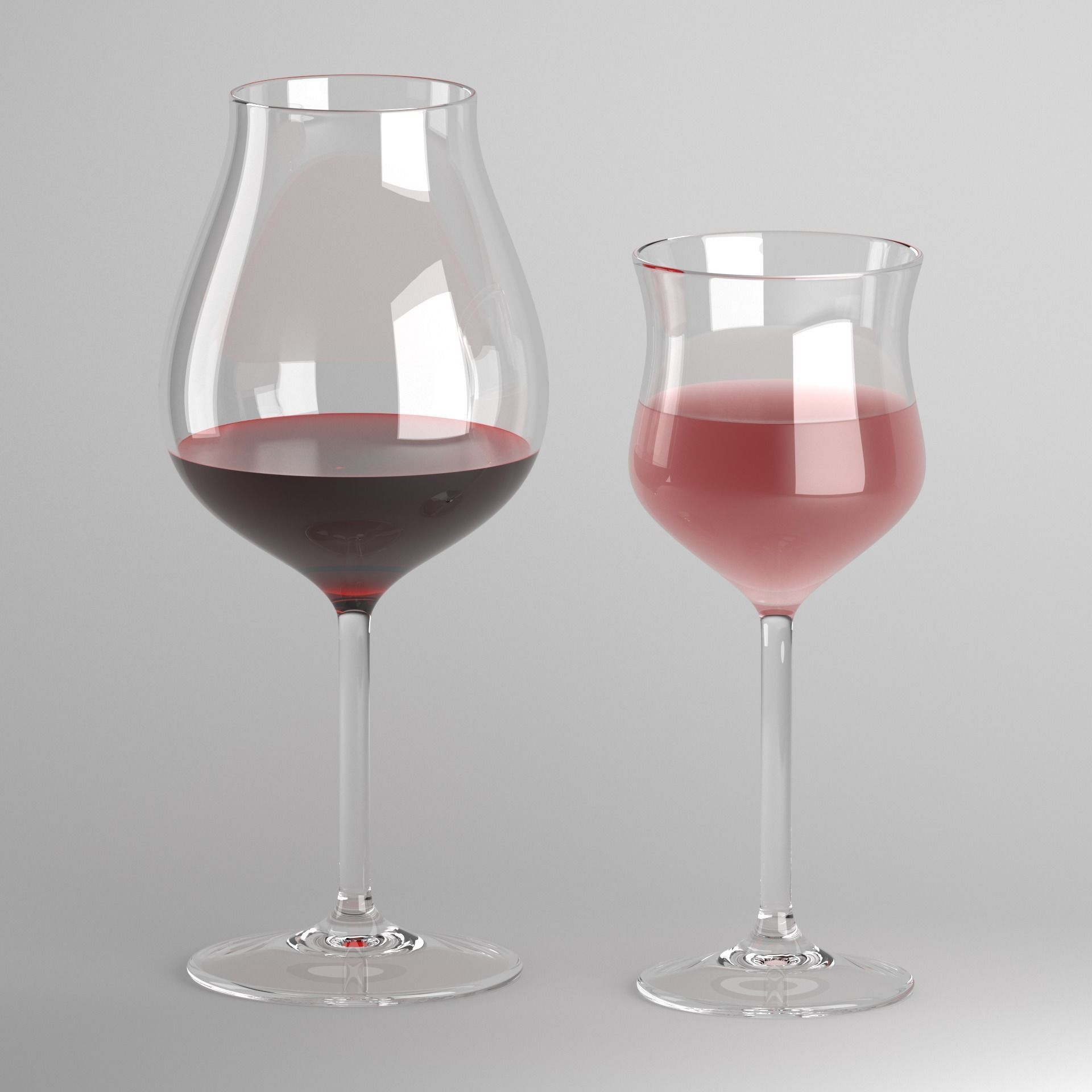 Red Wine Glass 3D model_2