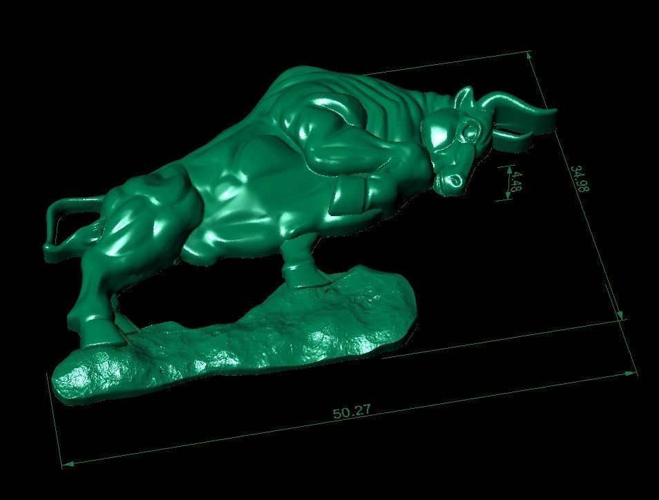   Bull relief  3D print model_3