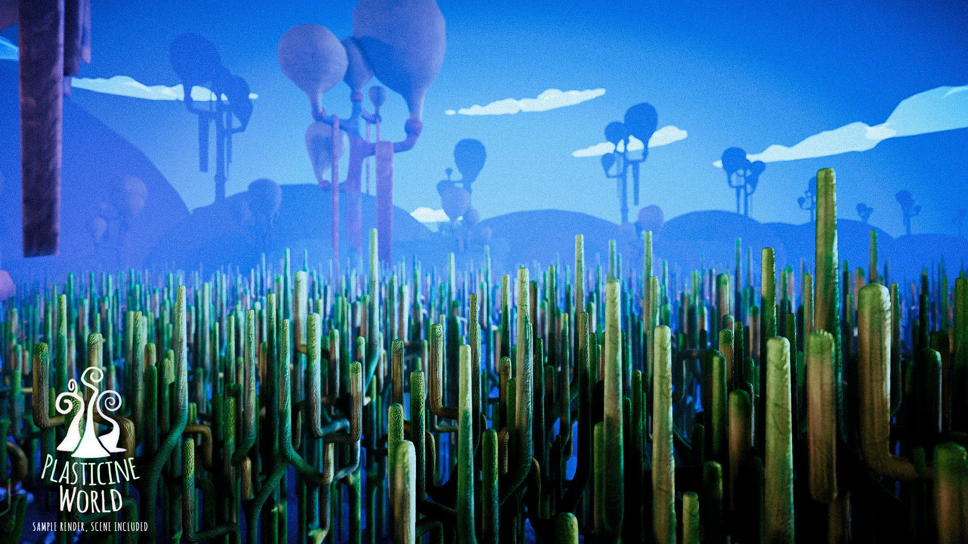 High Poly Magic Forest In the Plasticine World LODs Low-poly 3D model_8