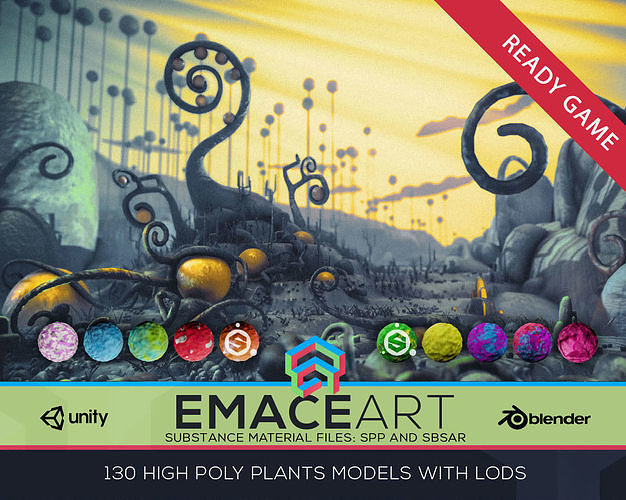High Poly Magic Forest In the Plasticine World LODs Low-poly 3D model