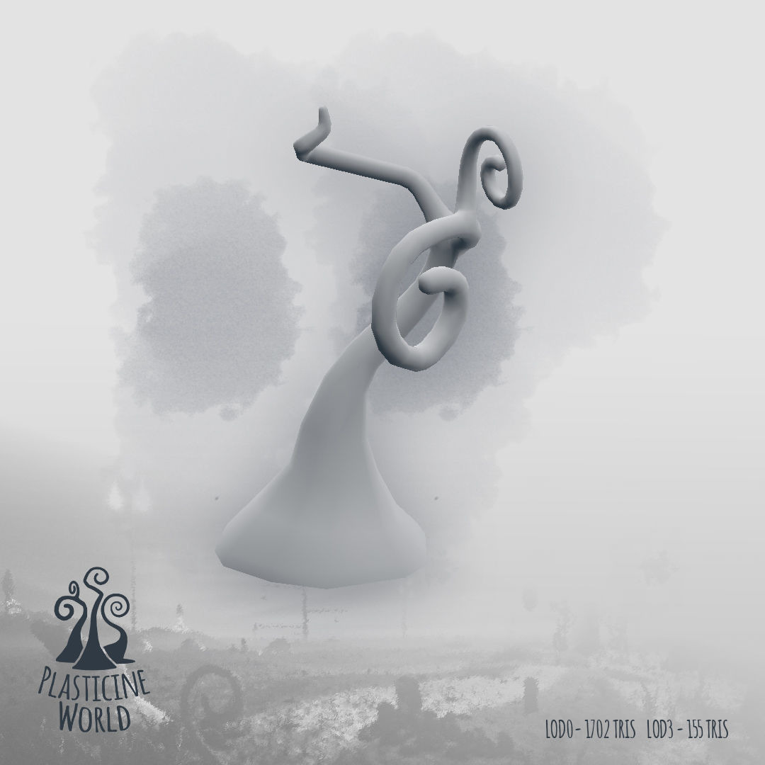 High Poly Magic Forest In the Plasticine World LODs Low-poly 3D model_57