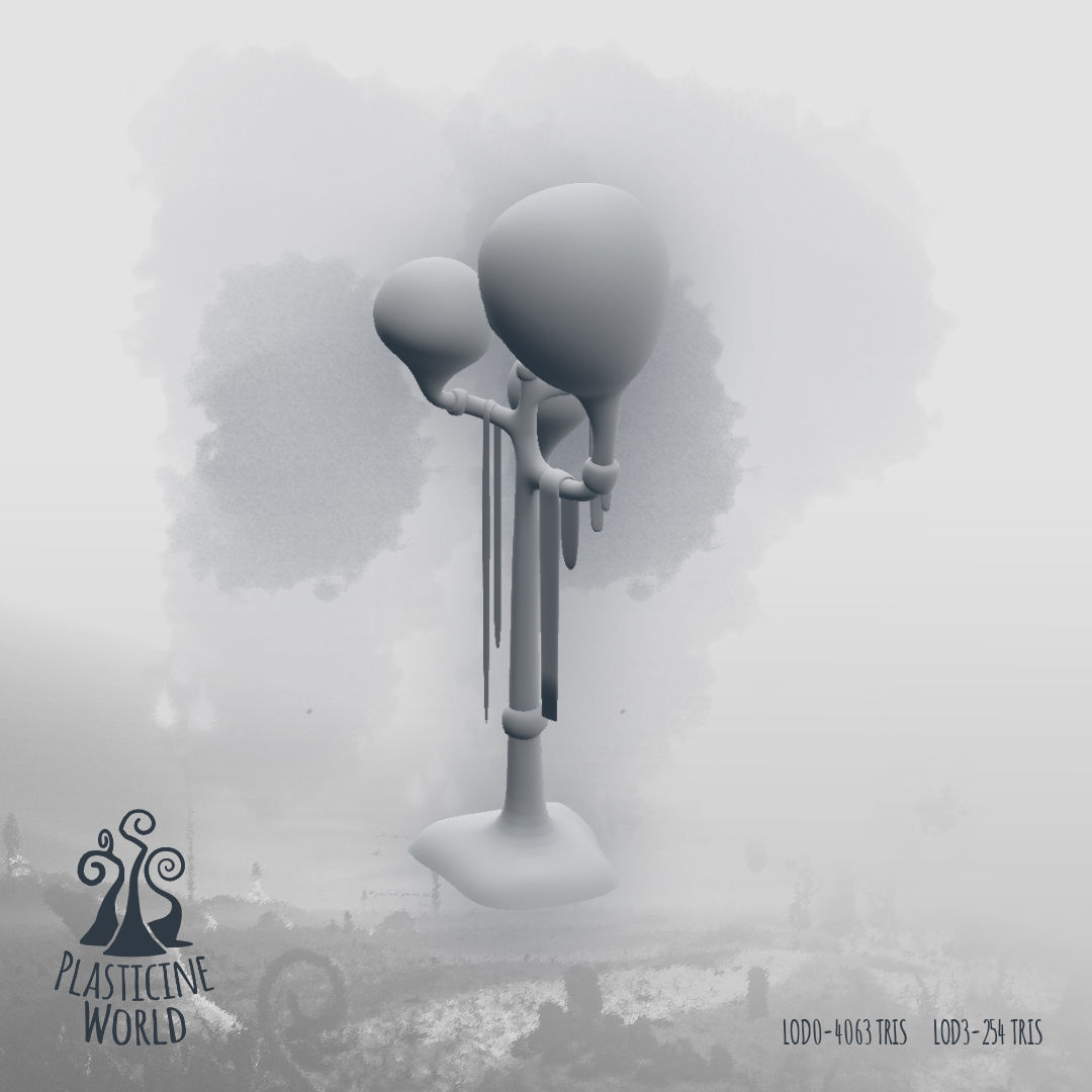 High Poly Magic Forest In the Plasticine World LODs Low-poly 3D model_69