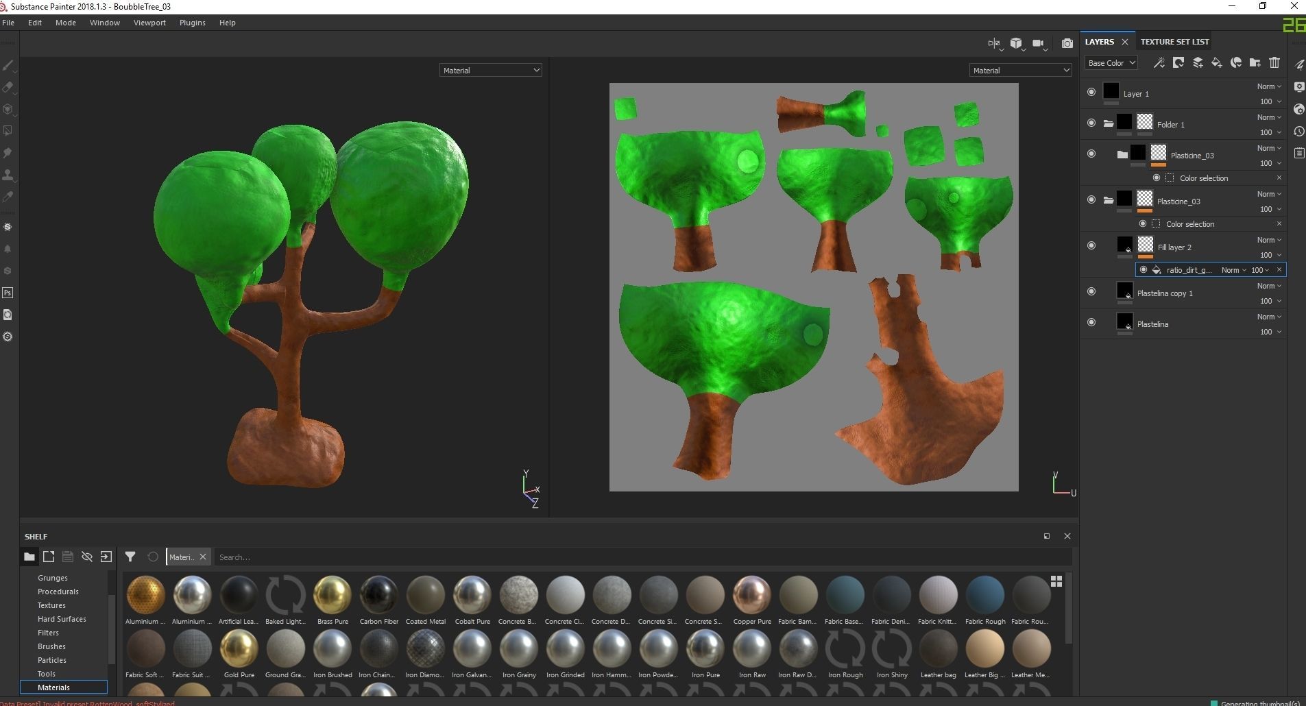 High Poly Magic Forest In the Plasticine World LODs Low-poly 3D model_122