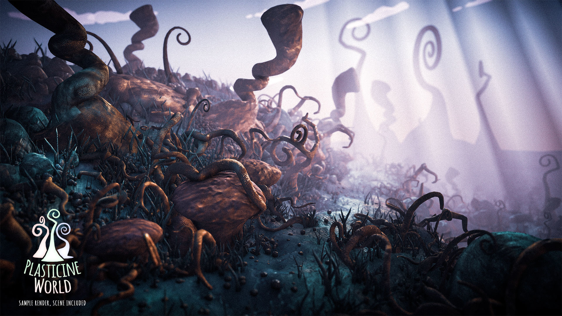 High Poly Magic Forest In the Plasticine World LODs Low-poly 3D model_15