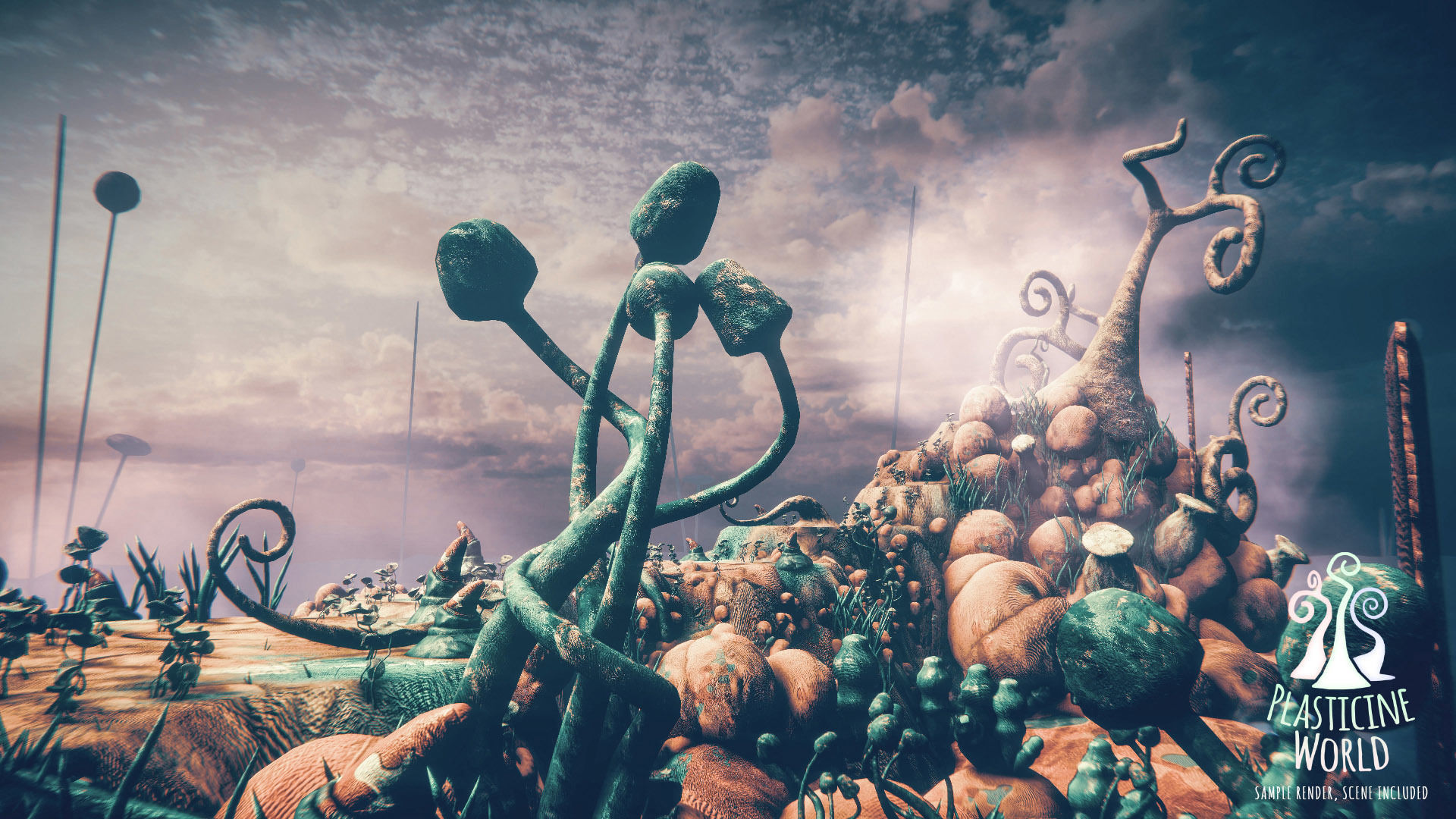 High Poly Magic Forest In the Plasticine World LODs Low-poly 3D model_6