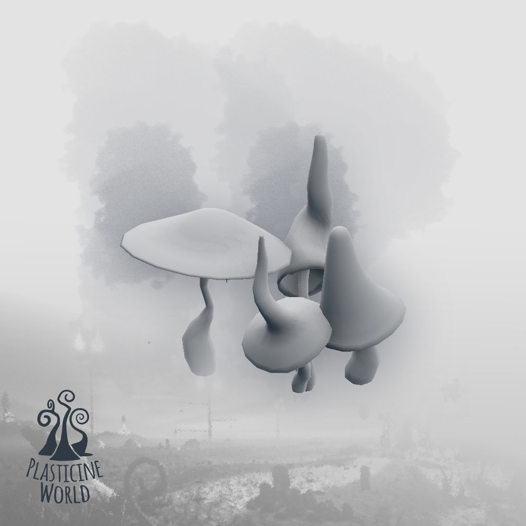 High Poly Magic Forest In the Plasticine World LODs Low-poly 3D model_128