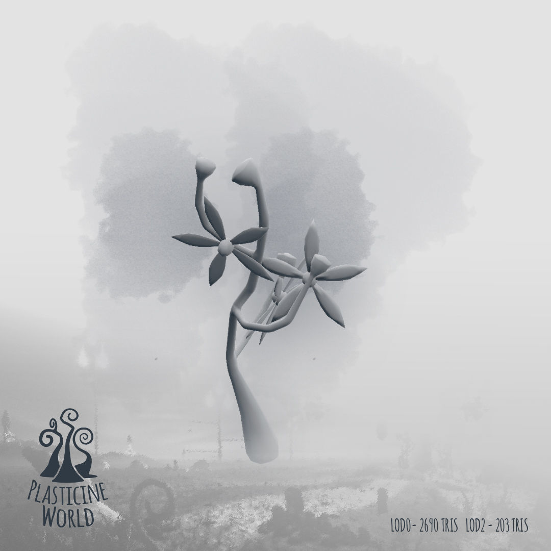 High Poly Magic Forest In the Plasticine World LODs Low-poly 3D model_87