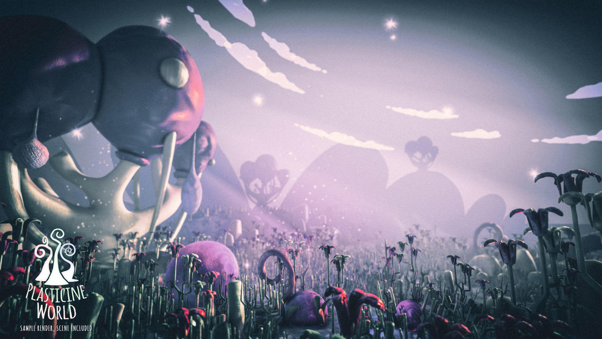 High Poly Magic Forest In the Plasticine World LODs Low-poly 3D model_9