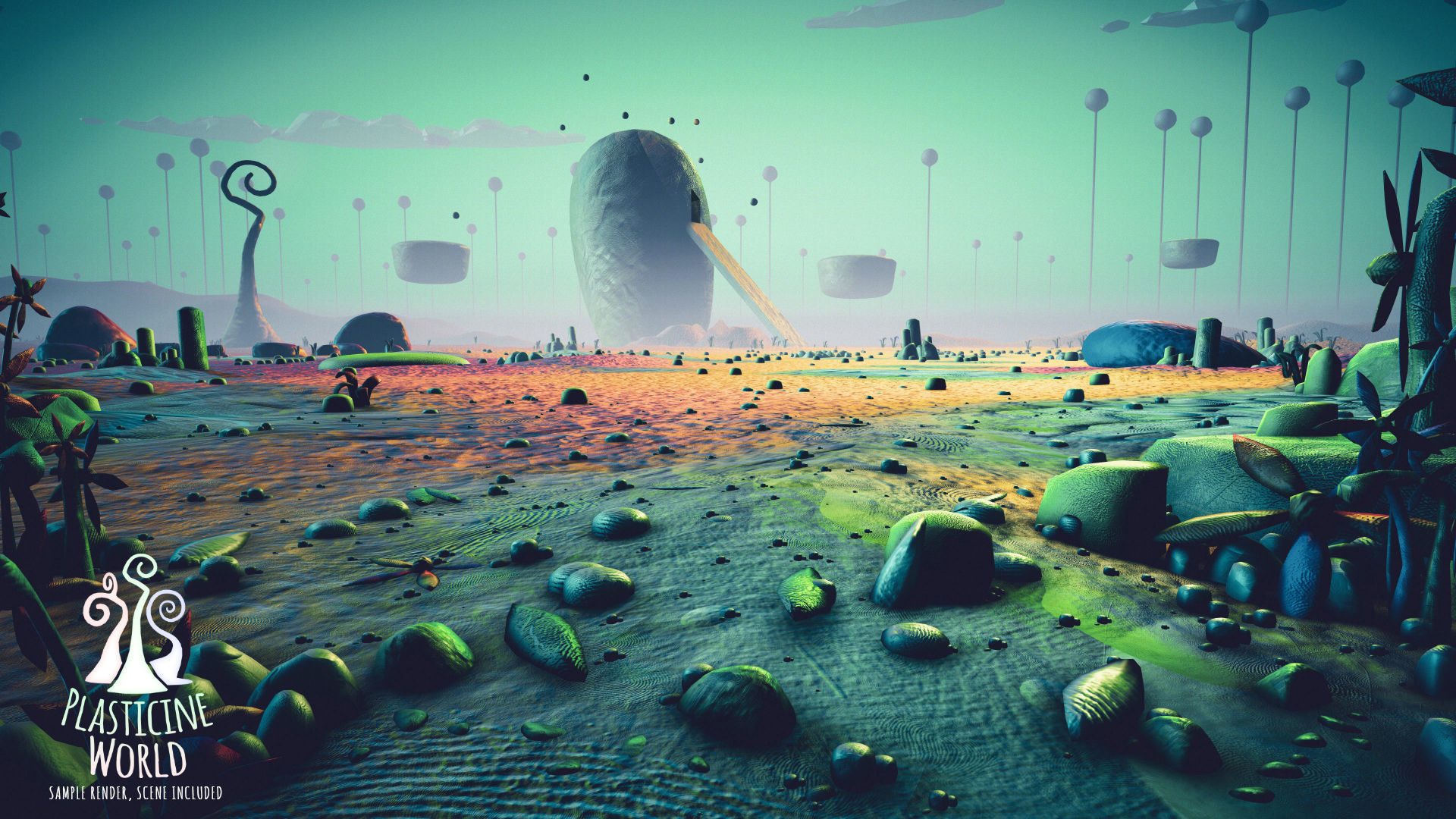 High Poly Magic Forest In the Plasticine World LODs Low-poly 3D model_4