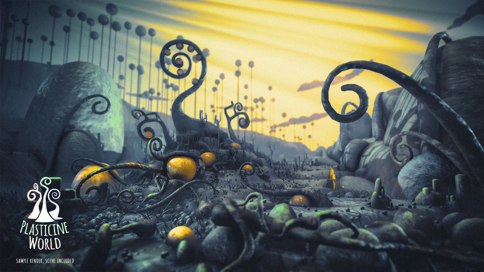 High Poly Magic Forest In the Plasticine World LODs Low-poly 3D model_14