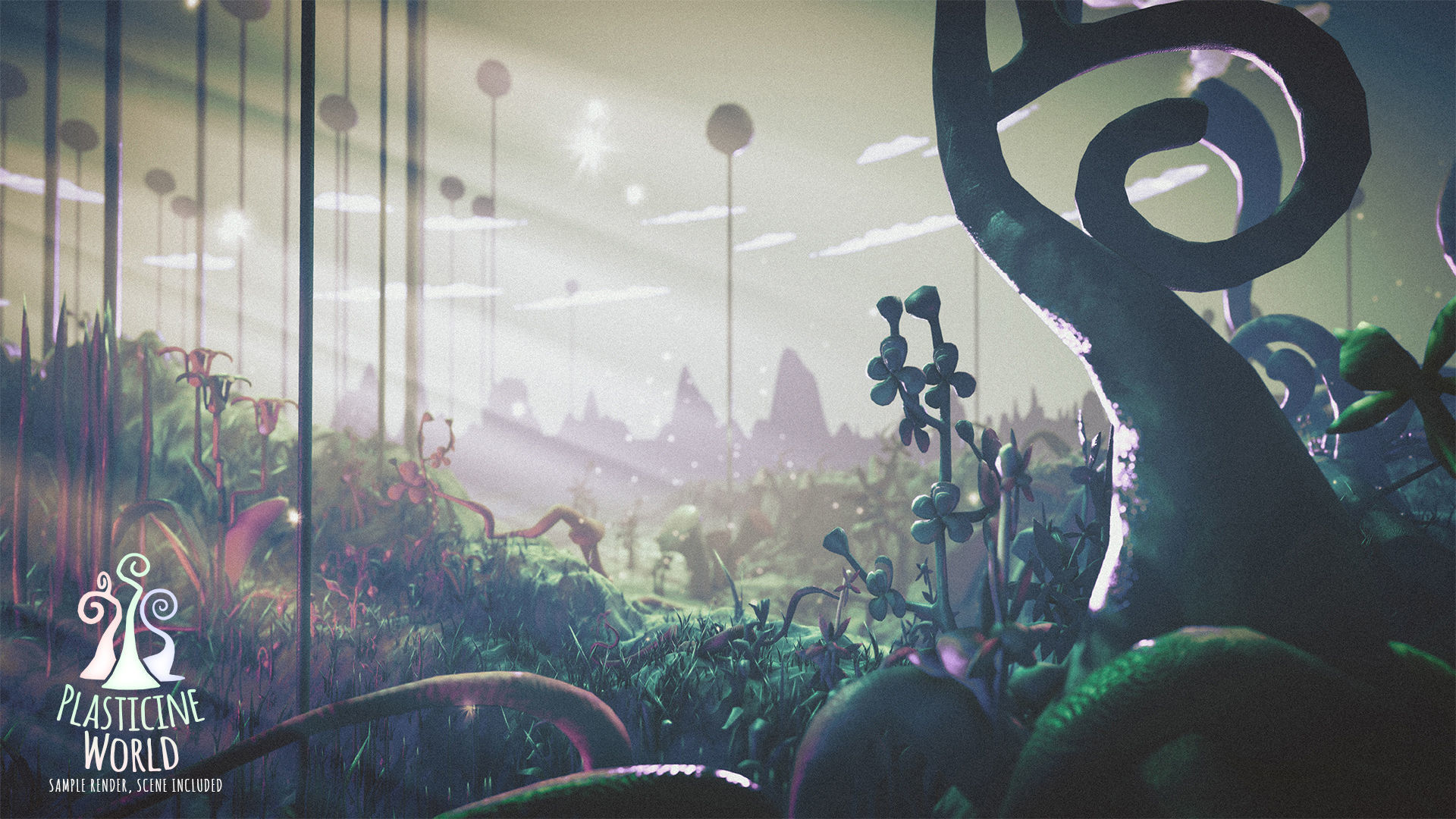 High Poly Magic Forest In the Plasticine World LODs Low-poly 3D model_11