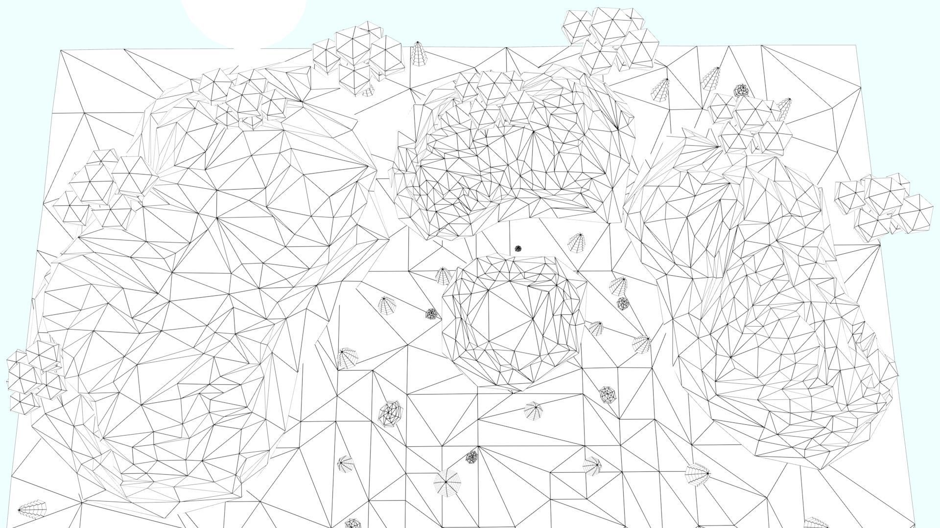 Low Poly Mountain with Crater Lake Scene Low-poly 3D model_25