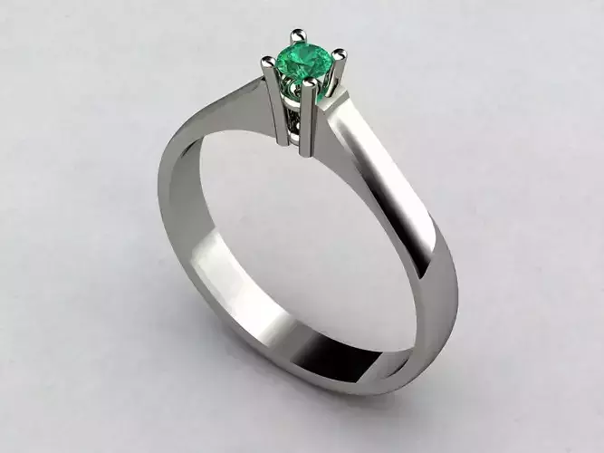 rings emerald engagement ring 3D print model