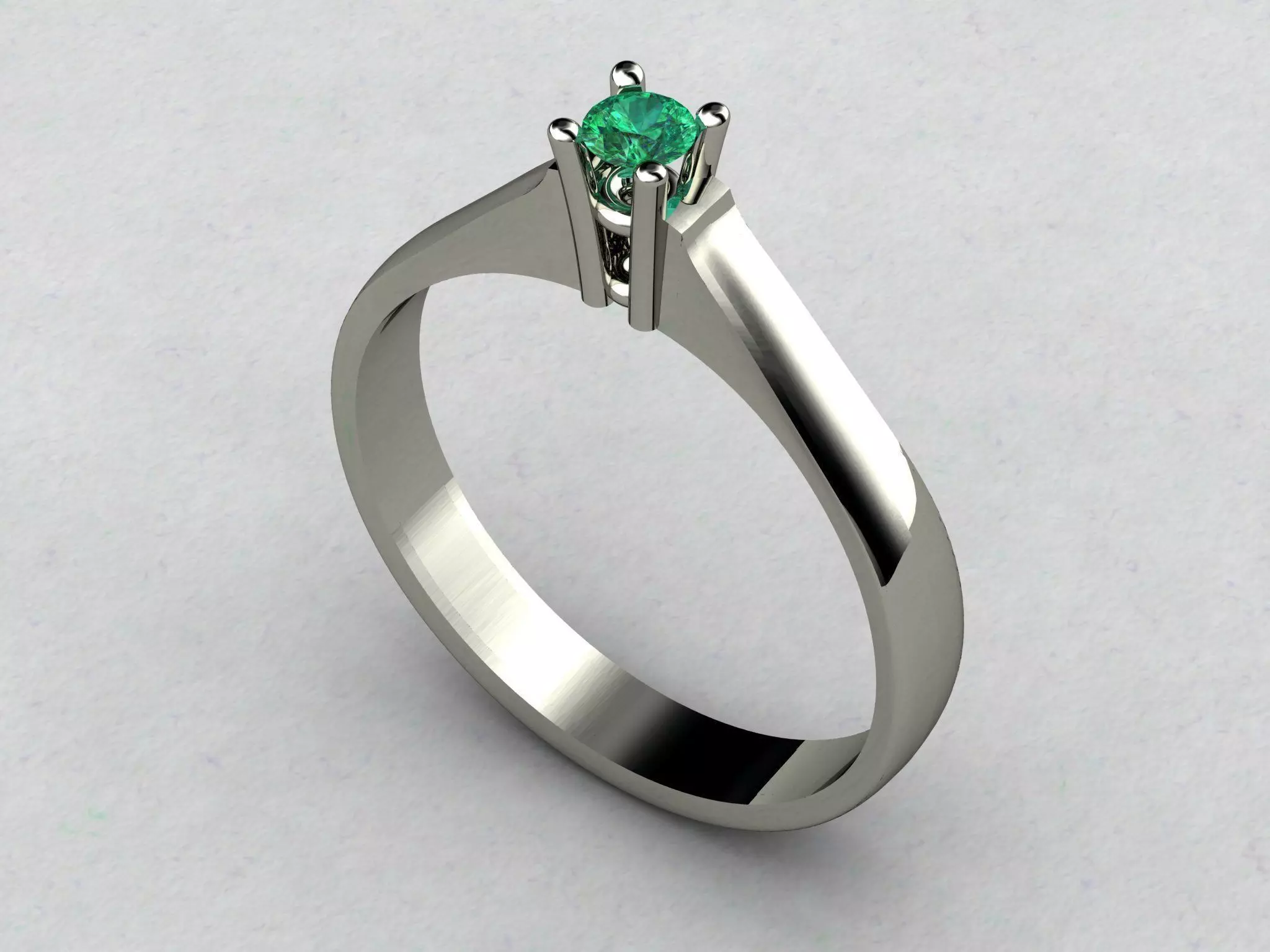 rings emerald engagement ring 3D print model_0