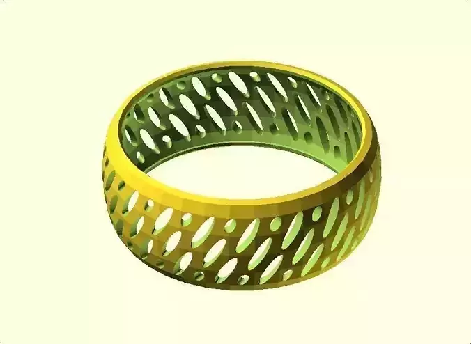 Bracelet V ring with pattern Free 3D print model
