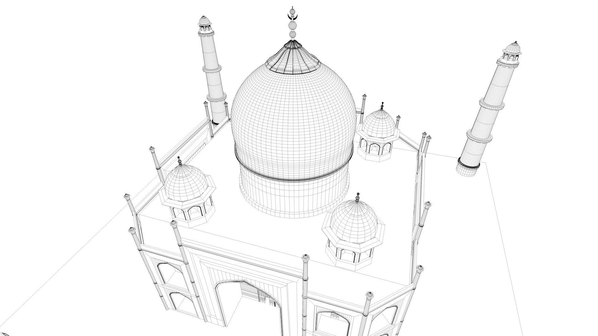 Taj Mahal Low-poly 3D model_3