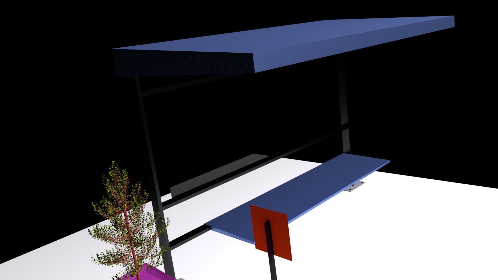 Bus stop 3D model_1