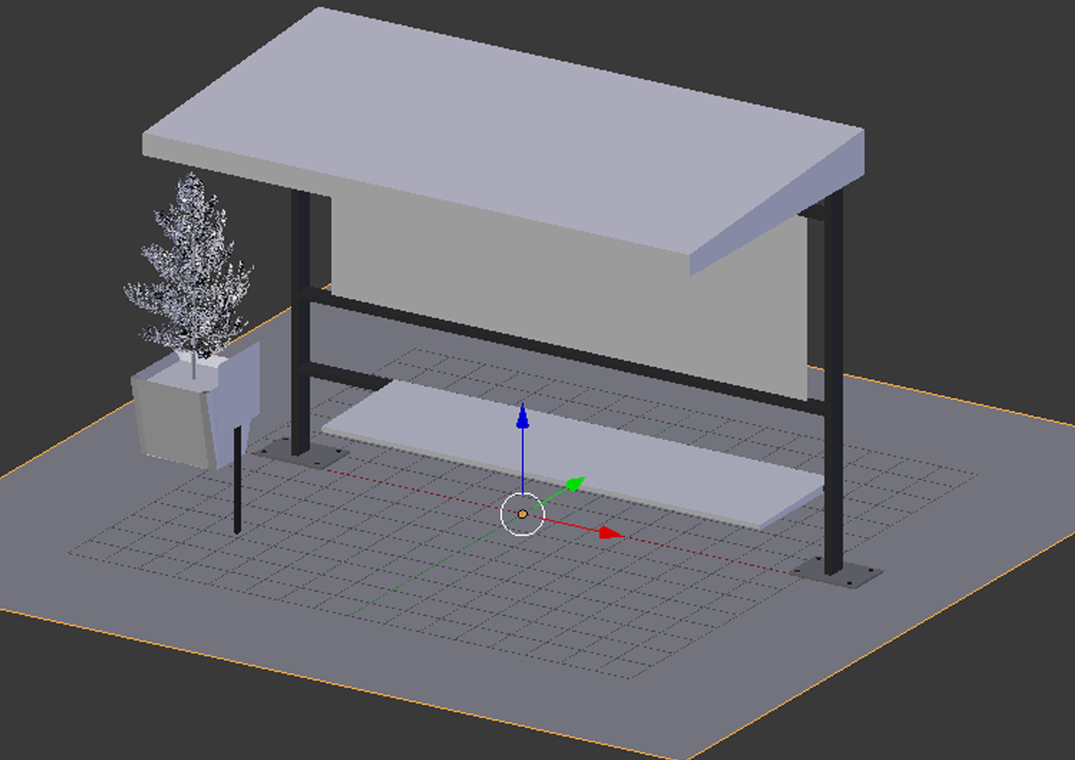 Bus stop 3D model_3